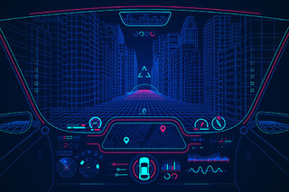蓝色线条人工智能科技5G商务背景驾驶舱背景
